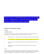 TEST BANK COMPREHESIVE EXAM WITH  MUTI-VERSIONS LATESTUPDATED 2023  WITH COMPLETE SOLUTIONS