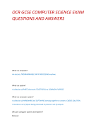 OCR GCSE COMPUTER SCIENCE EXAM  QUESTIONS AND ANSWERS