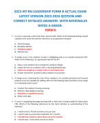 2023 ATI RN LEADERSHIP FORM B ACTUAL EXAM LATEST VERSION 2023-2024 QESTION AND CORRECT DETAILED ANSW