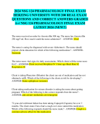 2024 NSG 124 PHARMACOLOGY FINAL EXAM  HERZING UNIVERSITY WITH 200 REAL EXAM  QUESTIONS AND CORRECT A