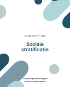 Samenvatting Sociale Stratificatie Gedragswetenschappen