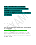 AINS 101 SIMULATED EXAM ( ACTUAL EXAM) WITH CORRECT 100 QUESTIONS AND ANSWERS LATEST 2023 – 2024 GOOD SCORE IS GUARANTEED ALREADY GRADED A+   