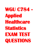 WGU C784 -  Applied  Healthcare  Statistics  EXAM TEST  QUESTIONS