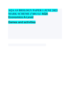 AQA AS BIOLOGY PAPER 1 JUNE 2023 MARK SCHEME (7401/1)// AQA Economics A-Level Games and activities 