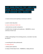 CADC EXAM [PRACTICE TEST ] 2024 CADC LATEST WITH 80 CORRECT QUESTIONS AAND ANSWERS WELL GRADED A+ 