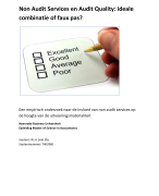 Masterscriptie Non Audit Services en Audit Quality: ideale combinatie of faux pas?
