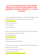 NGN ATI PHARMACOLOGY PROCTORED  RETAKE EXAM 2019| 70 QUESTIONS AND  VERIFIED ANSWERS (UPDATED)/ A+ GRADE  ASSURED