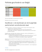 Samenvatting politieke geschiedenis van België tot deelexamen (Hoofdstuk 1, 2 en 3)