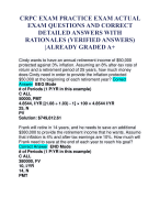 CRPC EXAM PRACTICE EXAM ACTUAL EXAM QUESTIONS AND CORRECT DETAILED ANSWERS WITH RATIONALES (VERIFIED
