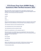 CCA Exam Prep from AHIMA Study  Questions With Verified Answers 2023