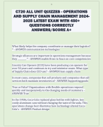 C720 ALL UNIT QUIZZES - OPERATIONS  AND SUPPLY CHAIN MANAGEMENT 2024- 2025 LATEST EXAM WITH 450+  QUESTIONS CORRECTLY  ANSWERS/SCORE A+ 