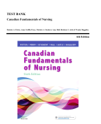 TEST BANK Canadian Fundamentals of Nursing 6th Edition Patricia A. Potter, Anne Griffin Perry, Patri