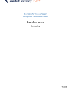 Samenvatting blok bioinformatica