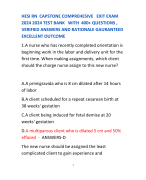 HESI RN CAPSTONE COMPREHESIVE EXIT EXAM  2024 2024 TEST BANK WITH 400+ QUESTIONS ,  VERIFIED ANSWERS AND RATIONALE GAURANTEED  EXCELLENT OUTCOME