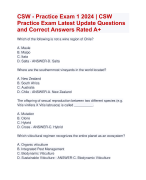 CSW - Practice Exam 1 Update 2024 | Verified CSW  Practice Actual Exam Latest Update Questions  and Correct Answers Rated A+