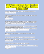 SNHD Protocols Exam Study Questions  and Answers with Complete Solutions  Graded A 2024