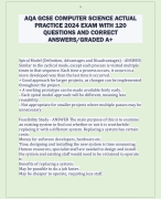 AQA GCSE COMPUTER SCIENCE ACTUAL  PRACTICE 2024 EXAM WITH 120  QUESTIONS AND CORRECT  ANSWERS/GRADED A+
