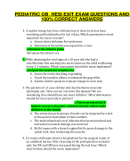 PEDIATRIC OB HESIEXITEXAM QUESTIONS AND  100% CORRECT ANSWERS