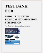 Seidel Guide to Physical Examination 9th Edition Test Bank 2024/2025