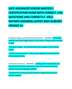SAFE ADVANCED SCRUM MASTER 5 CERTIFICATION EXAM WITH CORRECT 150+ QUESTIONS AND CORRECTLY  WELL DEFINED ANSWERS LATEST 2024 ALREADY GRADED A+   
