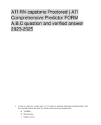 ATI RN capstone Proctored | ATI  Comprehensive Predictor FORM  A,B,C question and verified answer 2023-2025