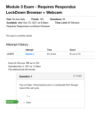 BIOD210 Module 3 Exam - Requires Respondus LockDown Browser + Webcam 2024/2025