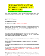 HESI RN GERIATRICS EXAM  QUESTIONS and ANSWERS AND  RATIONALE 2023/2024