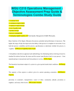 WGU C215 Operations Management - Objective Assessment Prep Guide &  Terminologies Combo Study Guide 