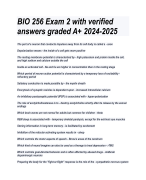 BIO 256 Exam 2 with verified answers graded A+ 2024-2025   