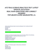 ATI TEAS SCIENCE PRACTICE TEST LATEST  UPDATE 2023/2024  REAL EXAM QUESTIONS AND CORRECT  ANSWERS  TOP GRADE SCORE GUARANTEE, A+ 