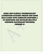 BASIC AND CLINICAL PHARMACOLOGY  14TH EDITION KATZUNG TREVOR TEST BANK  2024 LATEST WITH COMPLETE CHAPTERS 1- 64 QUESTIONS AND DETAILED MULTIPLE  ANSWERS (RATIONALES PROVIDED)  /GRADED A+ 