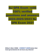 NJ QPA Exam -with 100% verified questions and answers 2024-2025//2023 NJ QPA Exam 2021     