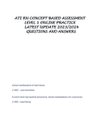 ATI RN CONCEPT BASED ASSESSMENT  LEVEL 1 ONLINE PRACTICE  LATEST UPDATE 2023/2024  QUESTIONS AND ANSWERS