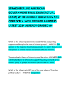 STRAIGHTERLINE AMERICAN GOVERNMENT FINAL EXAM(ACTUAL EXAM) WITH CORRECT QUESTIONS AND CORRECTLY  WELL DEFINED ANSWERS LATEST 2024 ALREADY GRADED A+ 
