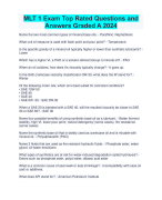 MLT Exam Questions and Answers  Graded A 2024