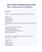 EMT FISDAP READINESS EXAM 2 With  100% Verified Answers Graded A+   