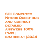 SDI Computer Nitrox Questions and correct detailed answers 100% Pass| graded a+|2024
