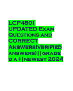 LCP4801 UPDATED Exam Questions and CORRECT Answers(verified answers)||grade d a+|newest 2024