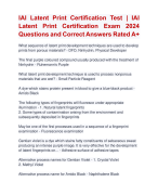 IAI Latent Print Certification Test |Verified IAI  Latent Print Certification Exam 2024 ARatedExam Questions and Correct Answers Rated A+