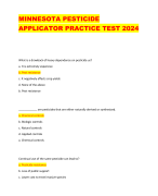 MINNESOTA PESTICIDE  APPLICATOR PRACTICE TEST 2024