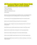 ATI Proctored Mental Health Study Guide questions with correct answers