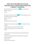 HESI RN FUNDAMENTALS EXAM 2023.2024 REAL EXAM QUESTIONS AND CORRECT ANSWERS
