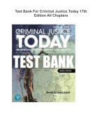 Test Bank For Criminal Justice Today 17th Edition All Chapters