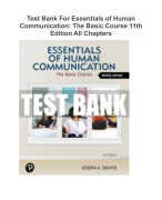 Test Bank For Essentials of Human Communication The Basic Course 11th Edition All Chapters