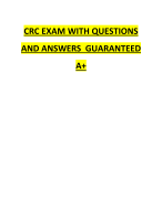 CRC EXAM WITH QUESTIONS AND ANSWERS  GUARANTEED A+