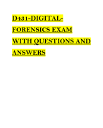 D431 DIGITAL FORENSIC EXAM WITH QUESTIONS AND ANSWERS .... A+