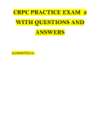 CRPC PRACTICE EXAM  2 WITH QUESTIONS AND ANSWERS 2