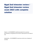 Nypd 2nd trimester review / Nypd 2nd trimester review exam 2023 with complete solution