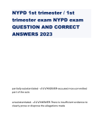 NYPD 1st trimester / 1st trimester exam NYPD exam QUESTION AND CORRECT ANSWERS 2023