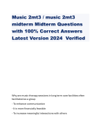Music 2mt3 / music 2mt3 midterm Midterm Questions with 100% Correct Answers Latest Version 2024 Verified